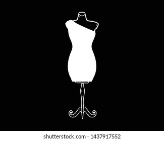 clothing mannequin doodle icon vector drawing 