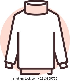 Ropa: cuello de tortuga, ilustración, vector sobre fondo blanco.