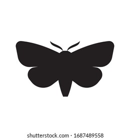 Clothing moth silhouette icon. Clipart image isolated on white background eps 10