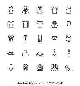 Women’s clothing and personal accessories, icons ,vector and illustration
