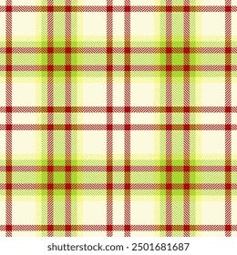 Clothing plaid seamless tartan, decorative texture vector fabric. English check textile pattern background in lime and light yellow colors palette.