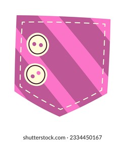 Clothing Pocket With Buttons Vector Illustration