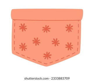 Clothing Pocket With Stars Vector Illustration