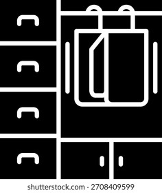 Estante de ropa Line Vector Icon Design
