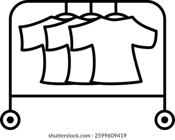 Clothing Rack With Shirts Illustration