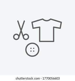 Clothing repair icon line symbol. Isolated vector illustration of icon sign concept for your web site mobile app logo UI design.