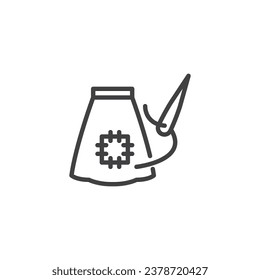 Clothing Repair line icon. linear style sign for mobile concept and web design. Sewing patch outline vector icon. Symbol, logo illustration. Vector graphics