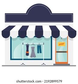 Clothing retail storefront vector illustration isolated graphic