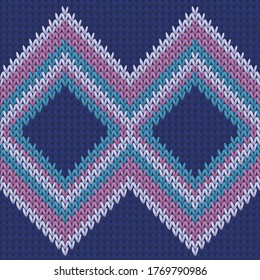 Bekleidung rhombus argyle Stricktextur geometrische Vektorgrafik nahtlos. Imitation von Strickwaren. Klassisches, nahtloses, warmes Strickmuster. Winterferien-Tapete.