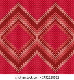 Bekleidung rhombus argyle Stricken Textur geometrische nahtlose Muster. Jacquard Stricktricot Stoffdruck. Traditionelles, nahtloses Strickmuster. Wiederholbarer Hintergrund.