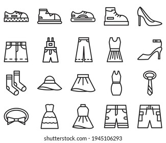 clothing set vector type icon