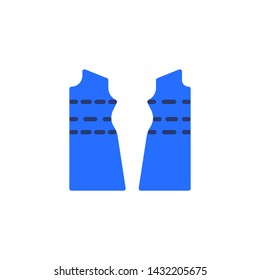 Clothing sewing fabric pattern flat icon, vector sign, Fabric with lines colorful pictogram isolated on white. Tailoring symbol, logo illustration. Flat style design