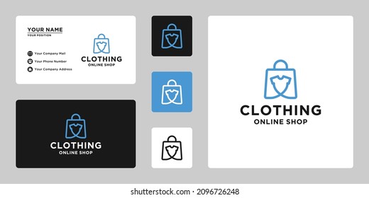 clothing shop logo design for online shop, and clothes store. bag shop combine with clothes