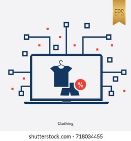 Clothing Sign and Computer Symbol Flat Vector Graphic 