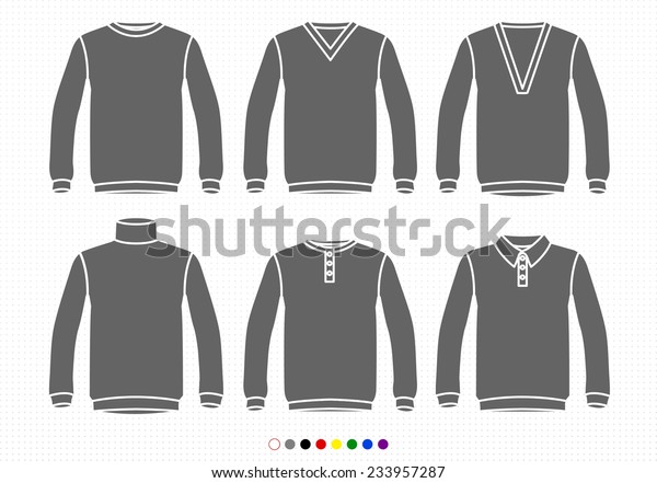 Clothing Silhouettes Sweaters V Neck Deep Stock Vector (Royalty Free ...
