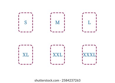 Clothing Size Chart Displaying Sizes S, M, L, XL, XXL, XXXL.