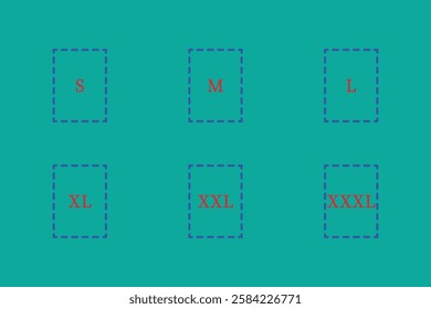 Clothing Size Chart - S, M, L, XL, XXL, XXXL.