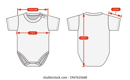 Clothing Size Chart Vector Illustration ( Baby Rompers )