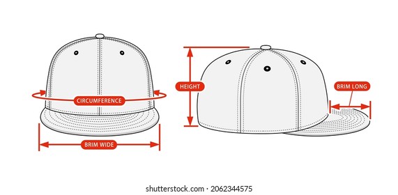Clothing Size Chart Vector Illustration ( Baseball Cap )