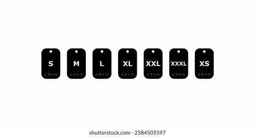 clothing size label icon logo design various sizes