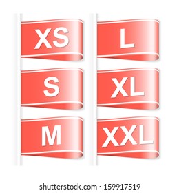 Clothing size labels. Vector illustration.