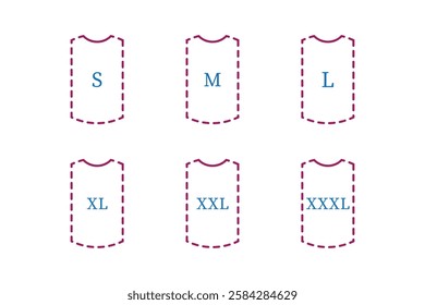 Clothing Size Tags in Different Sizes.