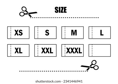 Premium Vector  Clothes size label xs, s, m, l, xl and xxl vector symbol