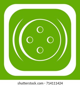 Clothing square button icon white isolated on green background. Vector illustration