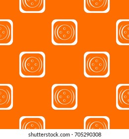 Clothing square button pattern repeat seamless in orange color for any design. Vector geometric illustration