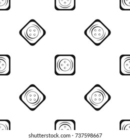 Clothing square button pattern repeat seamless in black color for any design. Vector geometric illustration