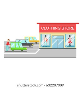 Clothing Store, Boutique Of Women Clothes Fashion, Exterior Building