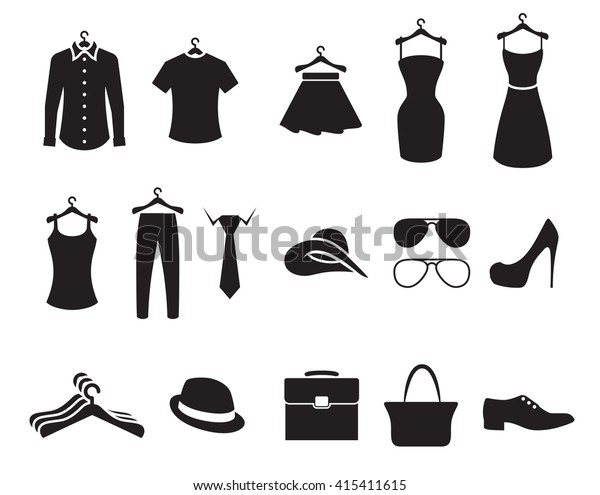 Clothing Store Icons Stock Vector (Royalty Free) 415411615