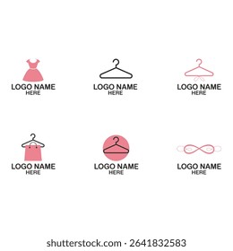 Clothing store logo designs isolated on white background