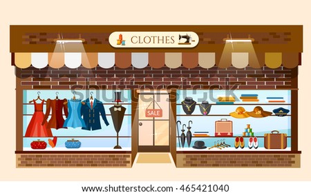 clothing store showcases fashion shop interior stock vector royalty