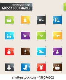 Clothing Store vector bookmark icons for your design