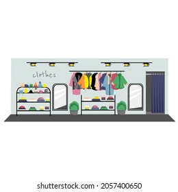 clothing store. warm clothes. winter clothes. vector image of a boutique