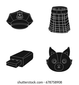 clothing, technology and or web icon in black style.travel, animal icons in set collection.