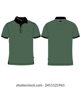 clothing template on front side and back side