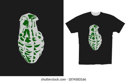 diseño de camisetas de ropa, ilustración vectorial de granada