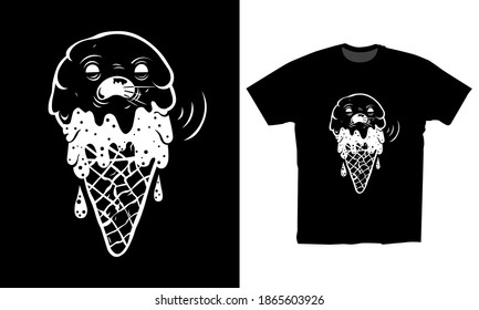Clothing t-shirt designs with ice cream graphic illustrations suitable for t-shirts, clothes, hoodies and others