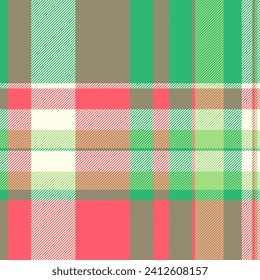 Clothing vector background seamless, website texture pattern tartan. Canvas fabric check textile plaid in green and red colors.