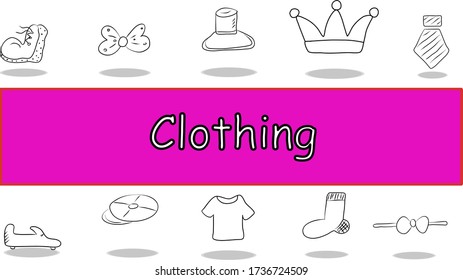 Clothing vector icon set. Thin simple collection illustration black