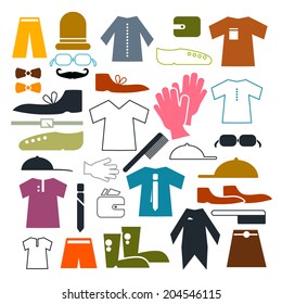 Clothing Vector Icons Set Vector Illustration
