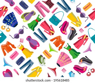 Clothing Vector Seamless Background Stock Vector (Royalty Free ...