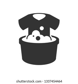 Clothing Wash Icon. Laundry Illustration As A Simple Vector Sign & Trendy Symbol for Design and Websites, Presentation or Mobile Application.