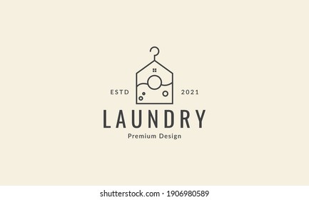 clothing wash or laundry line simple logo symbol icon vector graphic design illustration