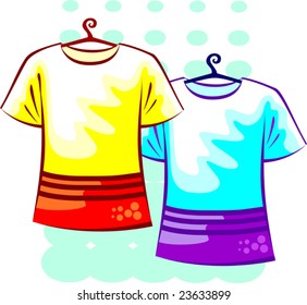  cloths in colour background	