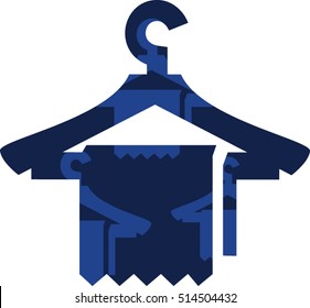 Cloths hanger with towel icon