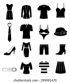 Cloths icons set