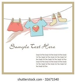 Cloths on the clothesline template 02